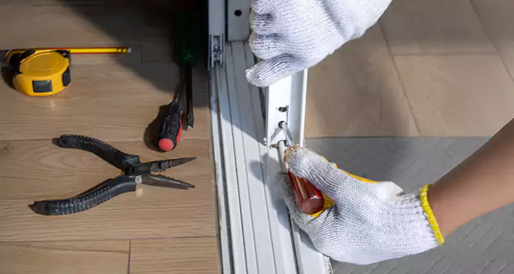 Backyard Sliding Door Track Repair in Newark, CA